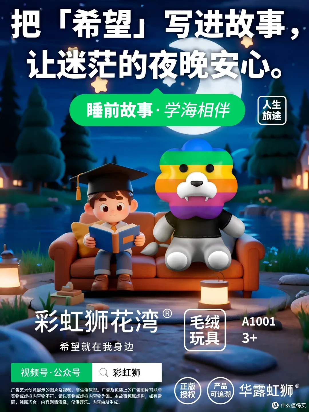「彩虹狮花湾」毛绒玩具的「睡前故事」