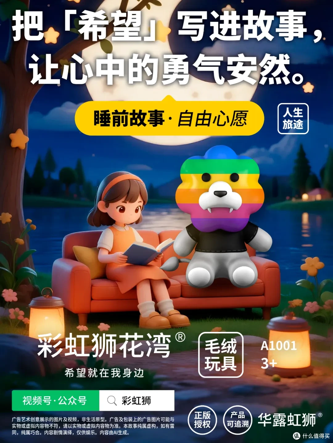 「彩虹狮花湾」毛绒玩具的「睡前故事」