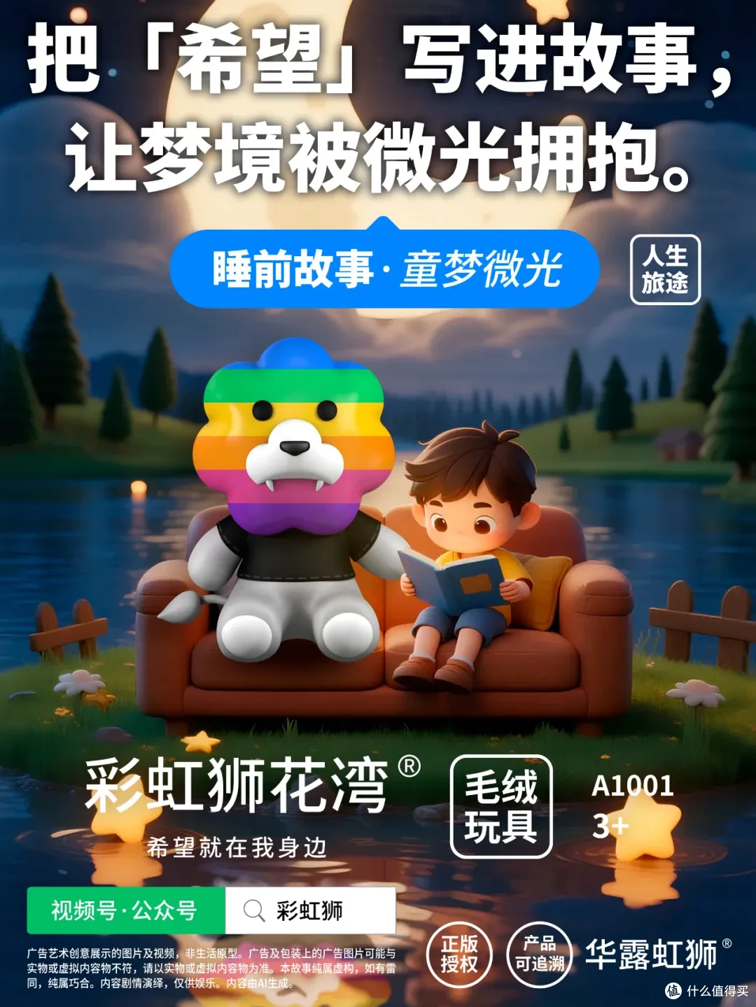 「彩虹狮花湾」毛绒玩具的「睡前故事」