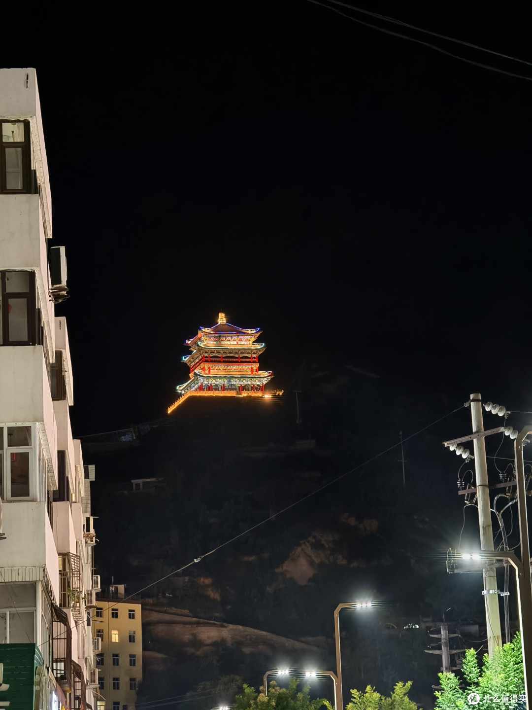 夜幕下的陕北绥德县,清凉的风、绚丽的景