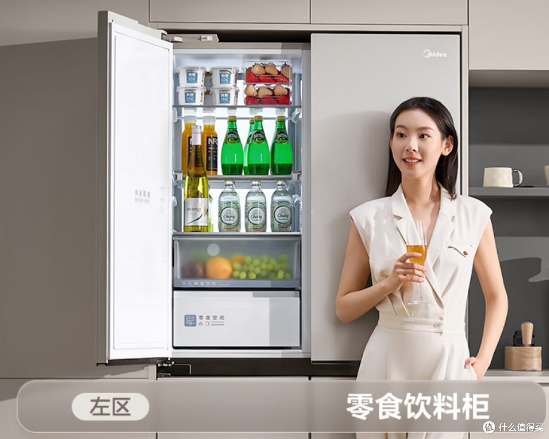 「美的餐边柜冰箱427」小身板腾出大空间,「左餐右厨」新格局~