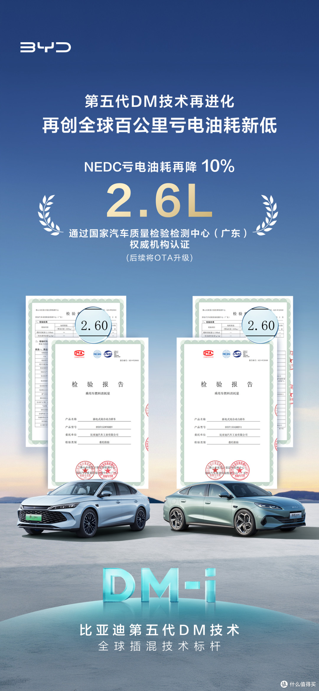 比亚迪第五代DM技术再创新低,油耗降至2.6L/100km!