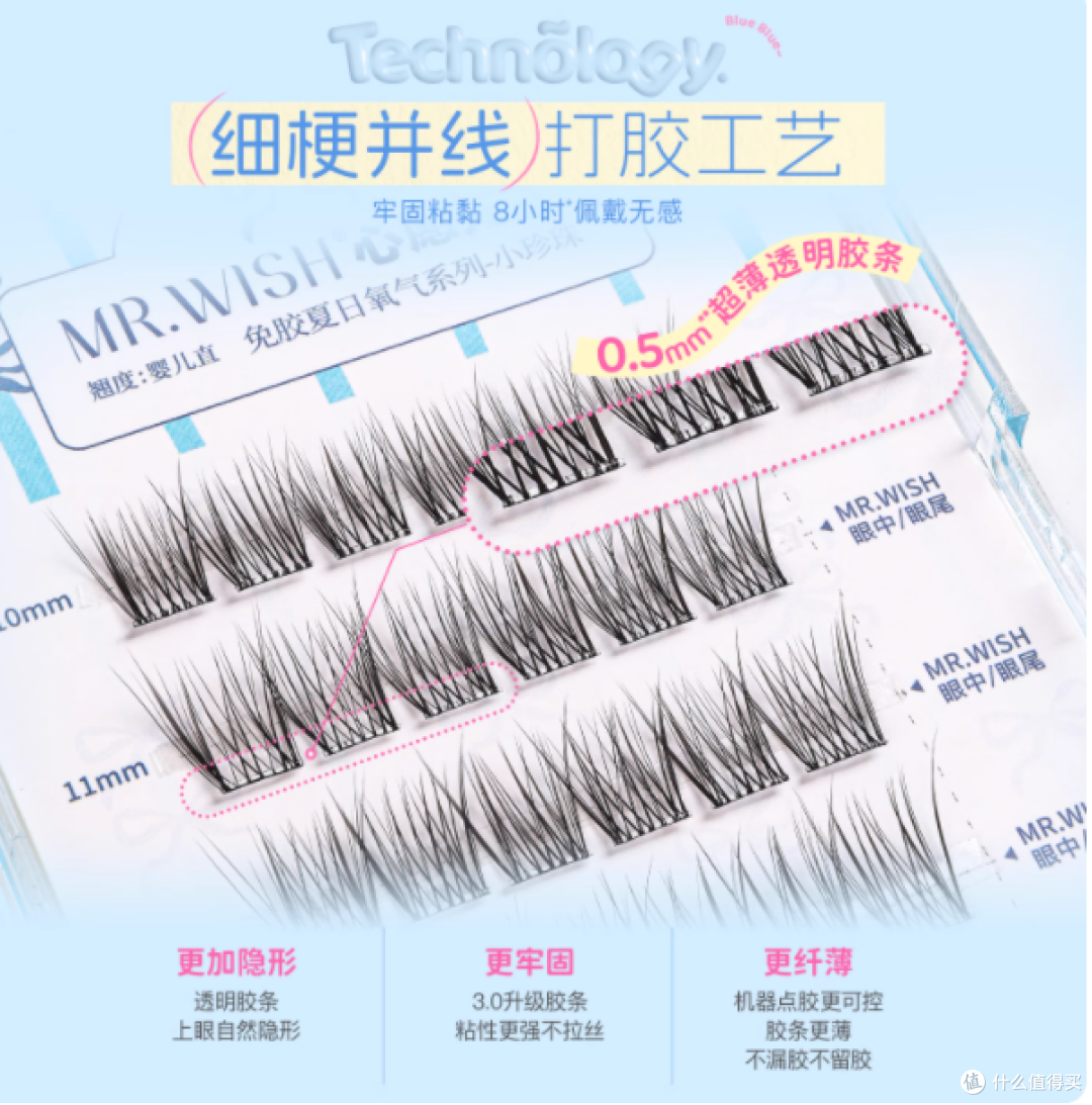 心愿先生夏日氧气婴儿弯假睫毛(免胶款):打造自然灵动双眸