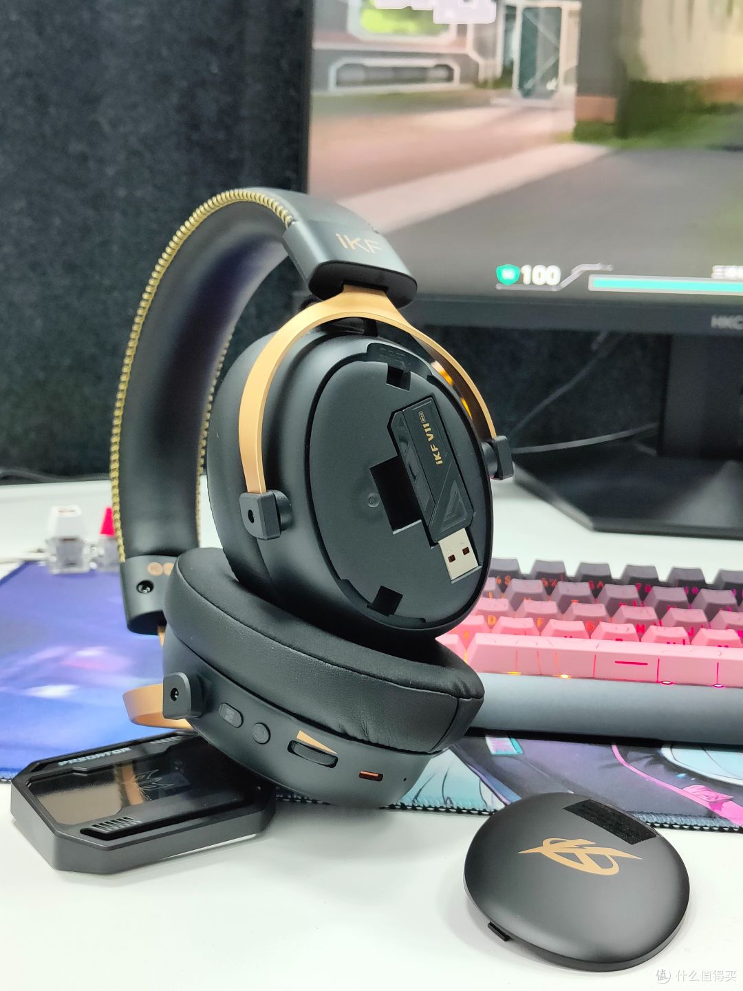 黑金色 iKF V11 Max 上手：冰感耳罩 + 四模连接，超强开黑神器