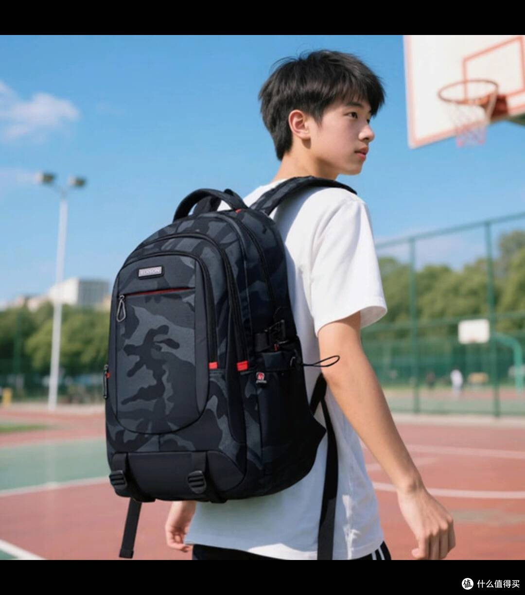 开学必备！Edison迷彩黑双肩包引领新潮流