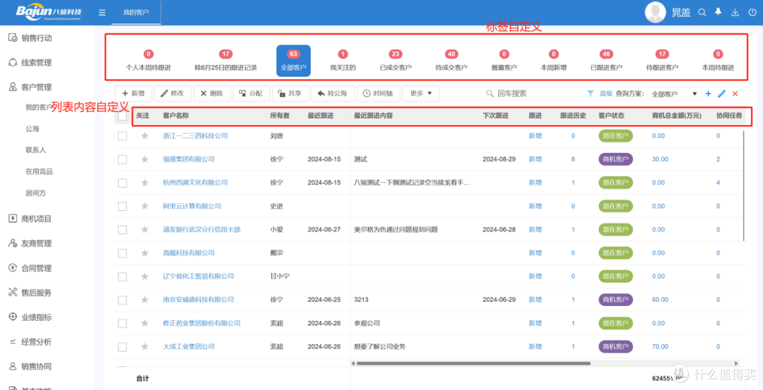 我的客户列表