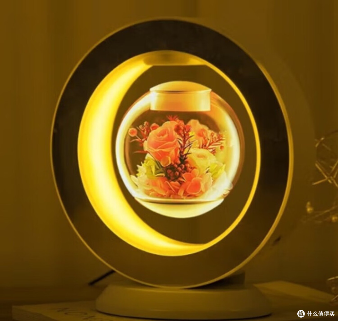悬浮永生花夜灯：科技与浪漫的结合