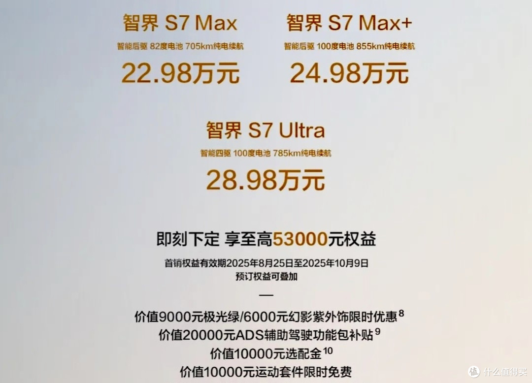 智界S7售价及权益