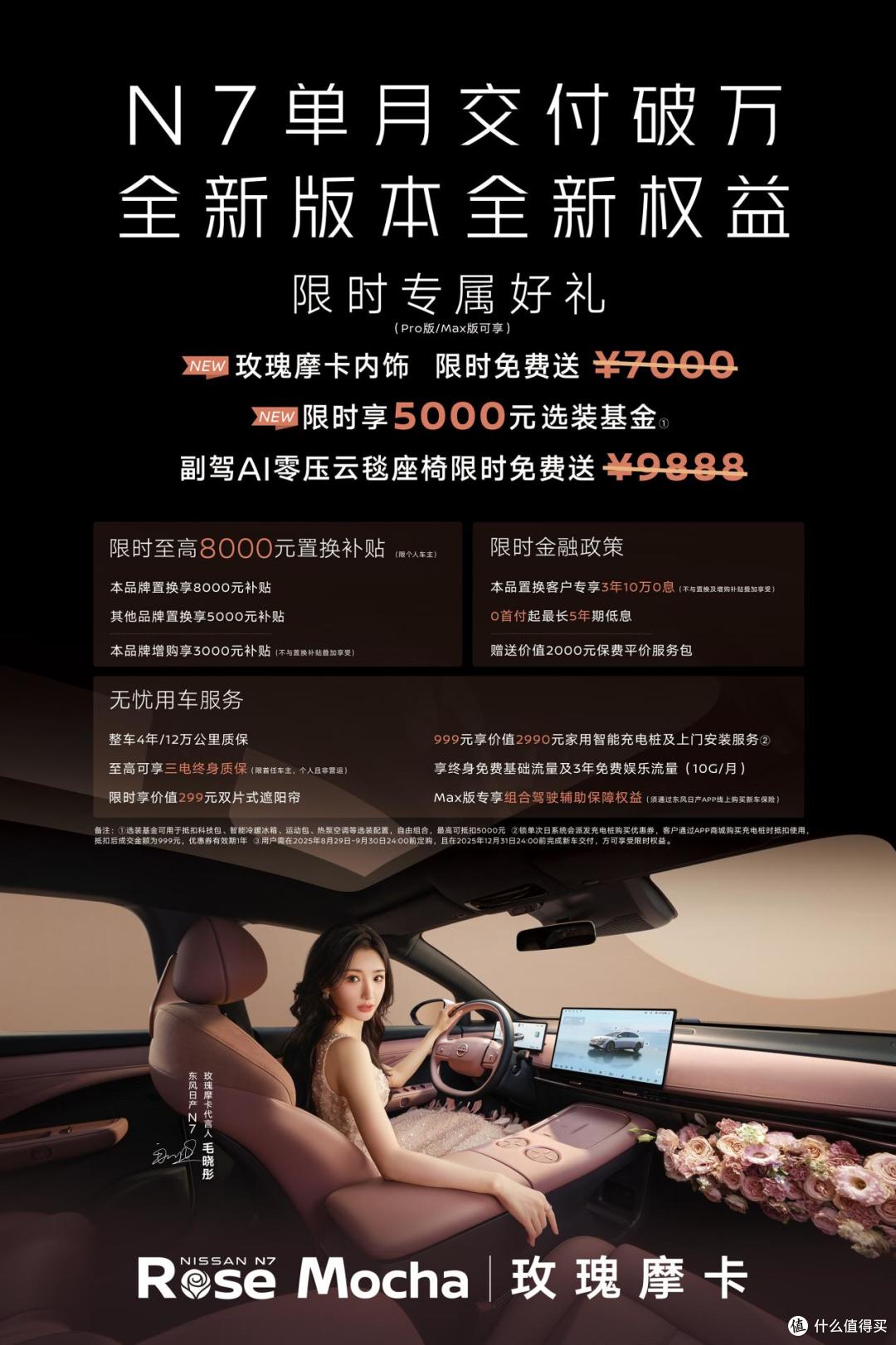 卷疯了日产N7单月交付破万,官宣玫瑰摩卡新内饰!