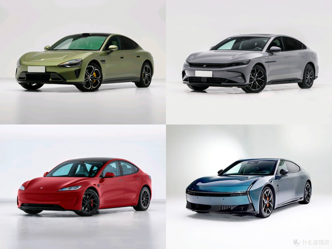 小米SU7、汉DM、特斯拉Model 3、小鹏P7