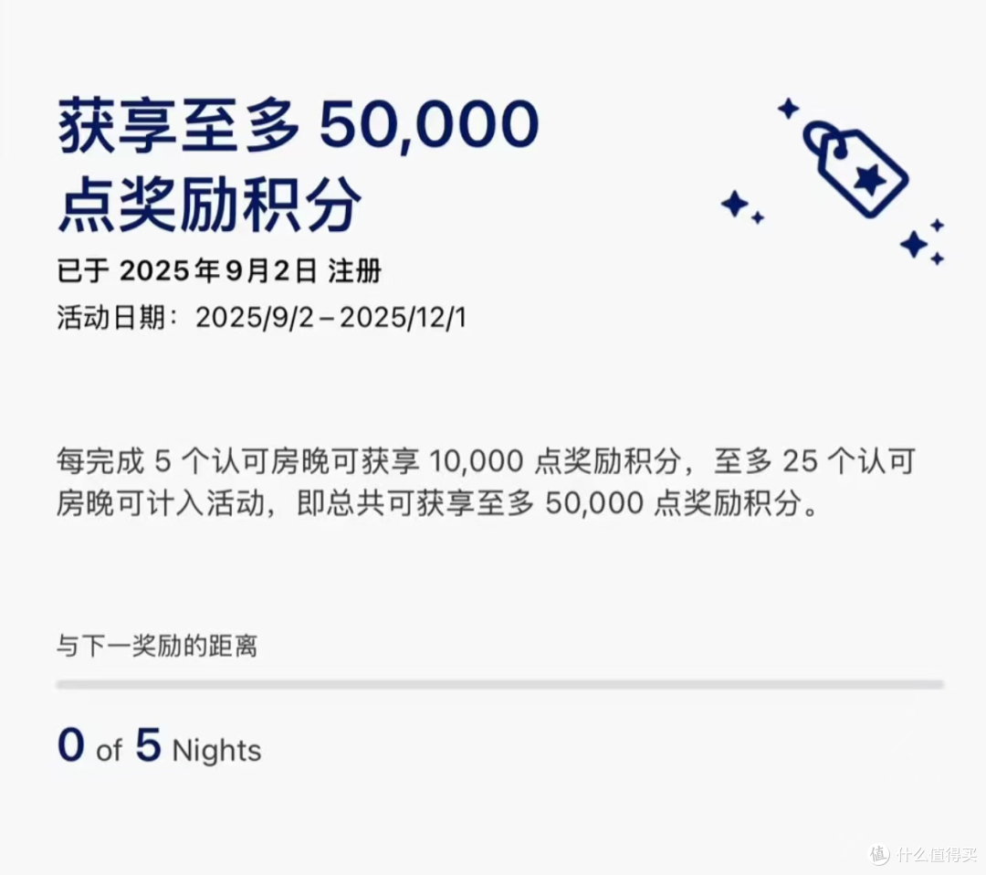 每5晚赠送10000积分