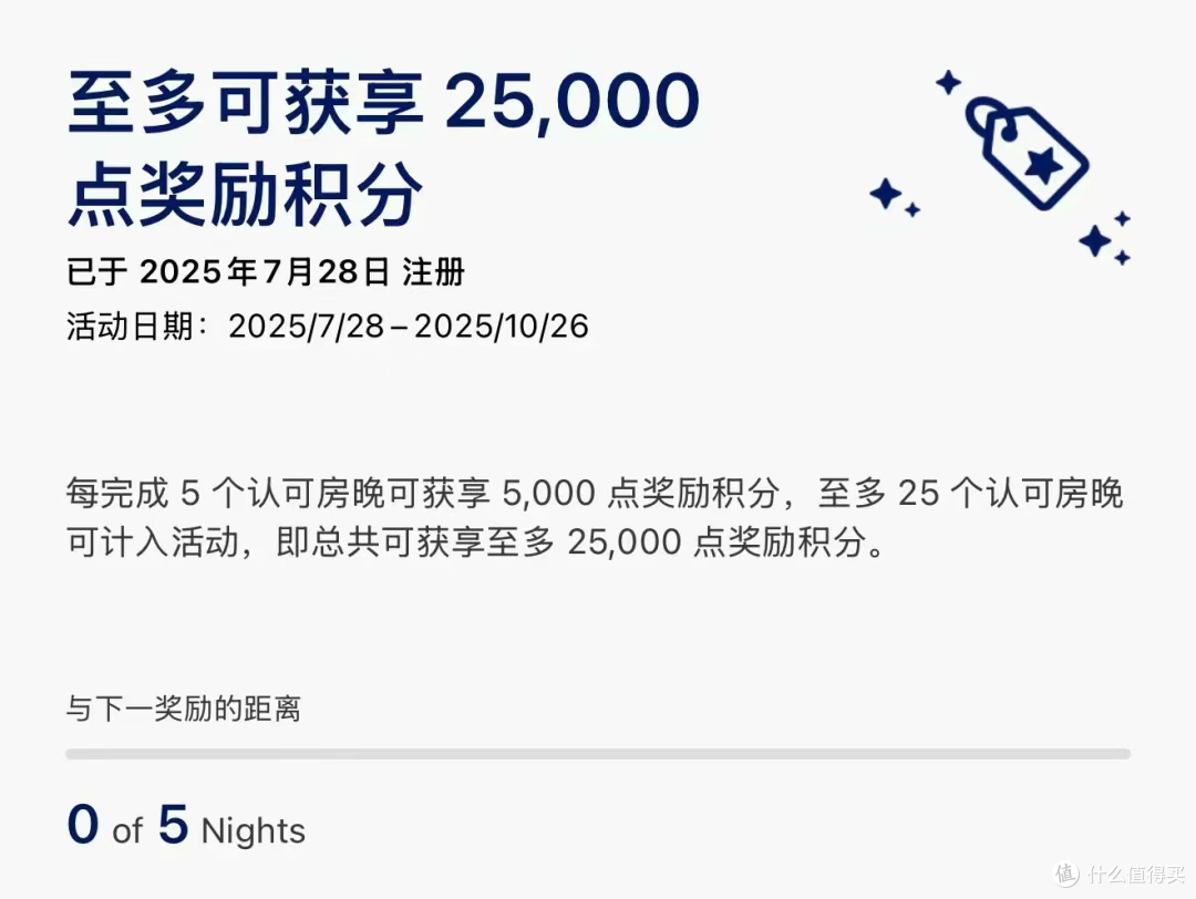 每5晚赠送5000积分
