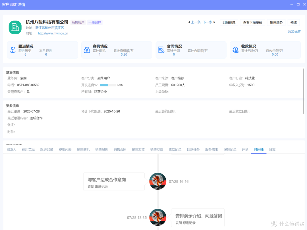 八骏CRM客户全景图