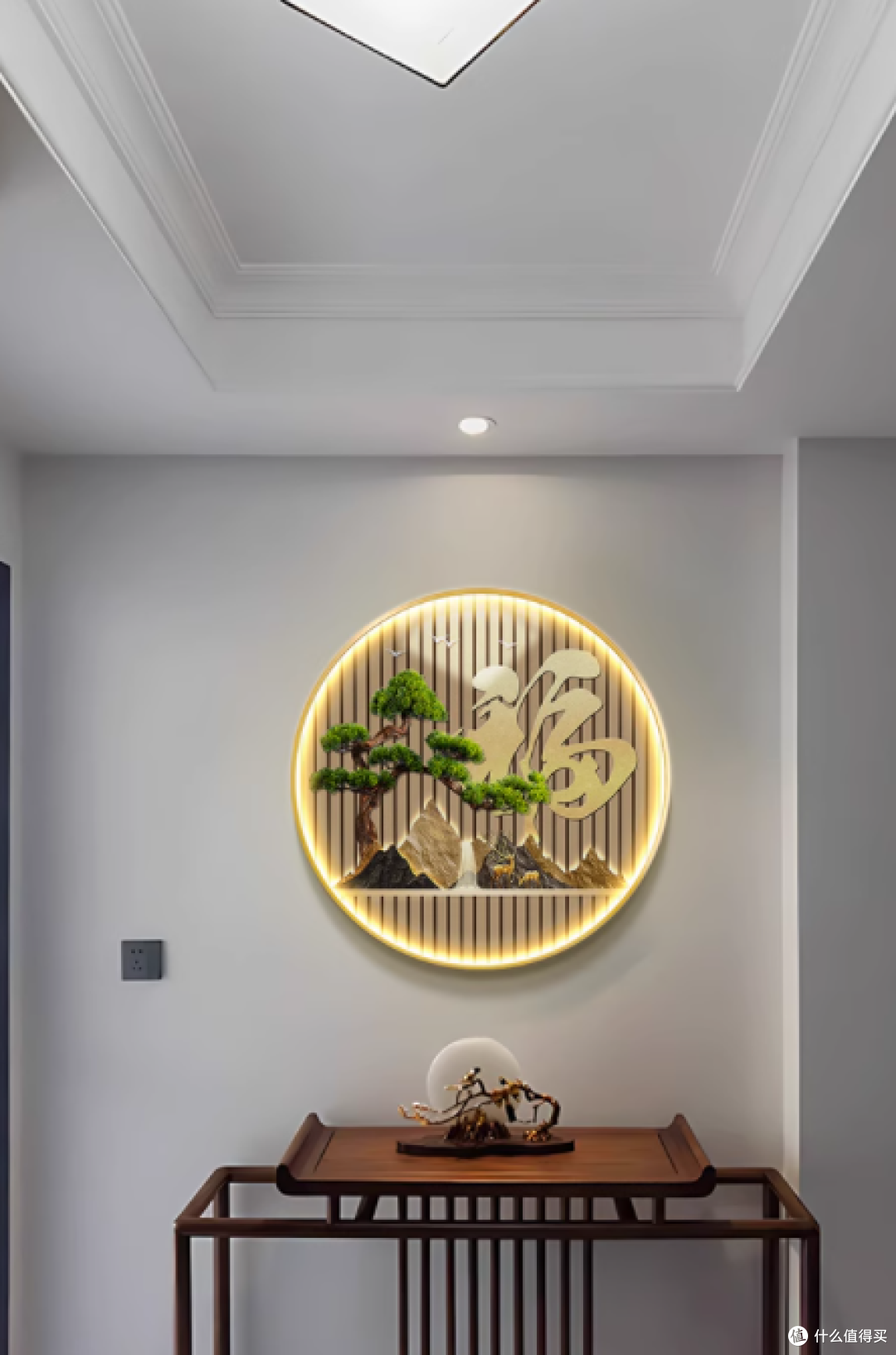 鼎翼旗舰店新中式入户圆形玄关装饰画:点亮空间的艺术臻品