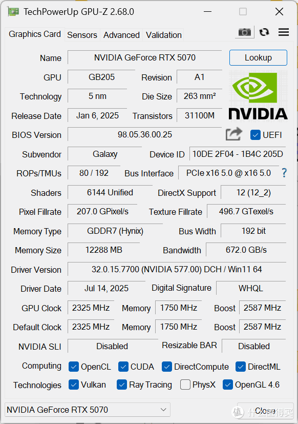 二次元星镜界 影驰RTX 5070星曜LUNA OC磁吸电竞显卡 体验分享