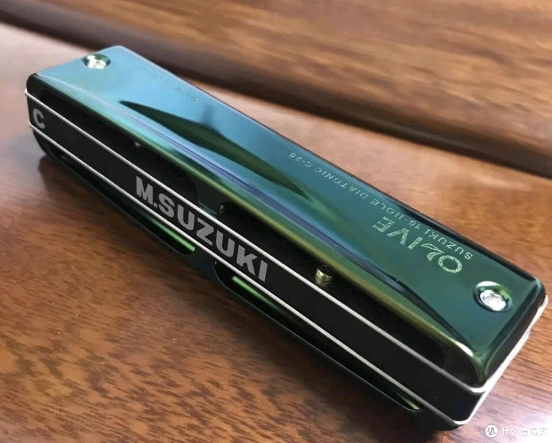 SUZUKI日本铃木原装进口C20 Olive布鲁斯十孔口琴橄榄绿成人
