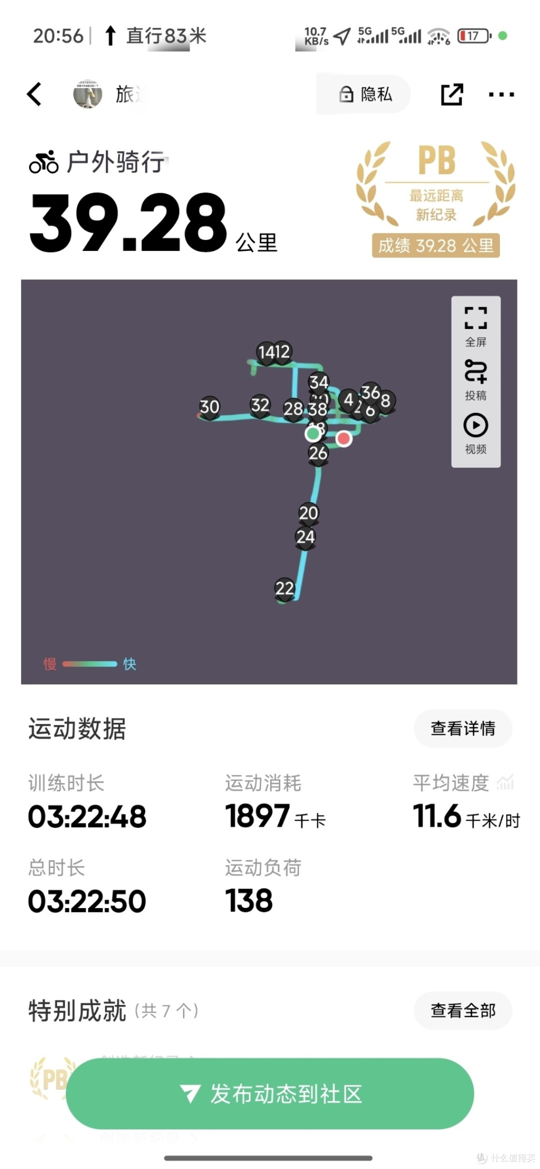 最后贴上keep最长骑行假减肥档案