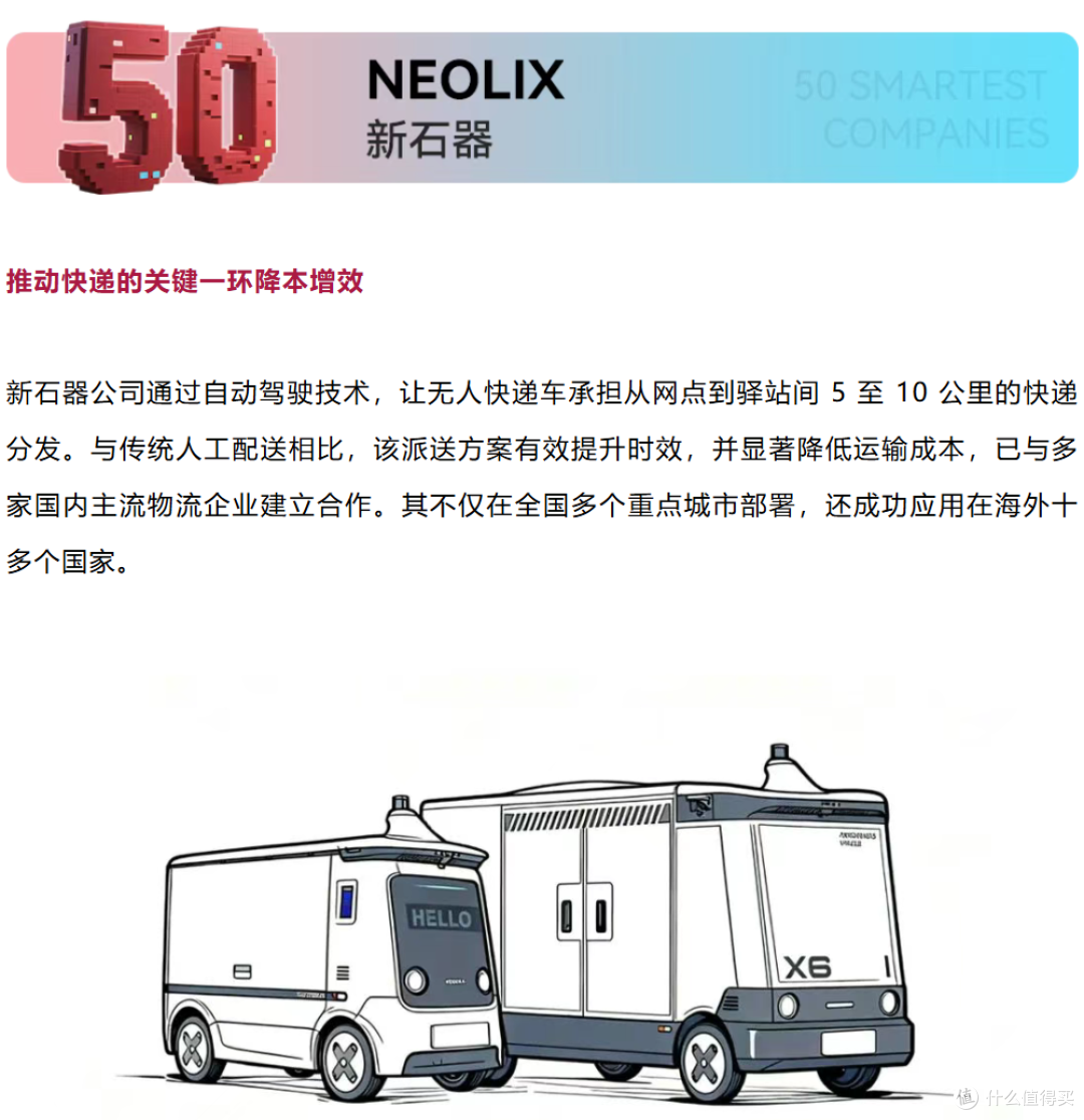 “50家聪明公司”上的智慧物流新势力:新石器无人车领跑配送赛道