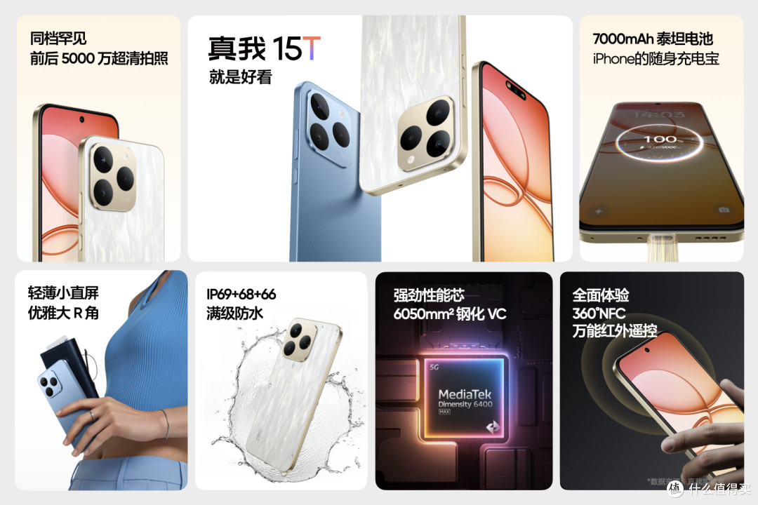 真我 15 系列发布:7000mAh 大电池 + 1.5K 屏,最低只要1199元