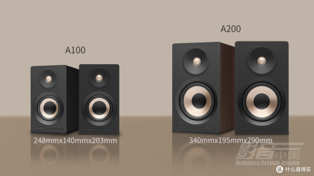 左：Polk Audio A100；右：Polk Audio A200