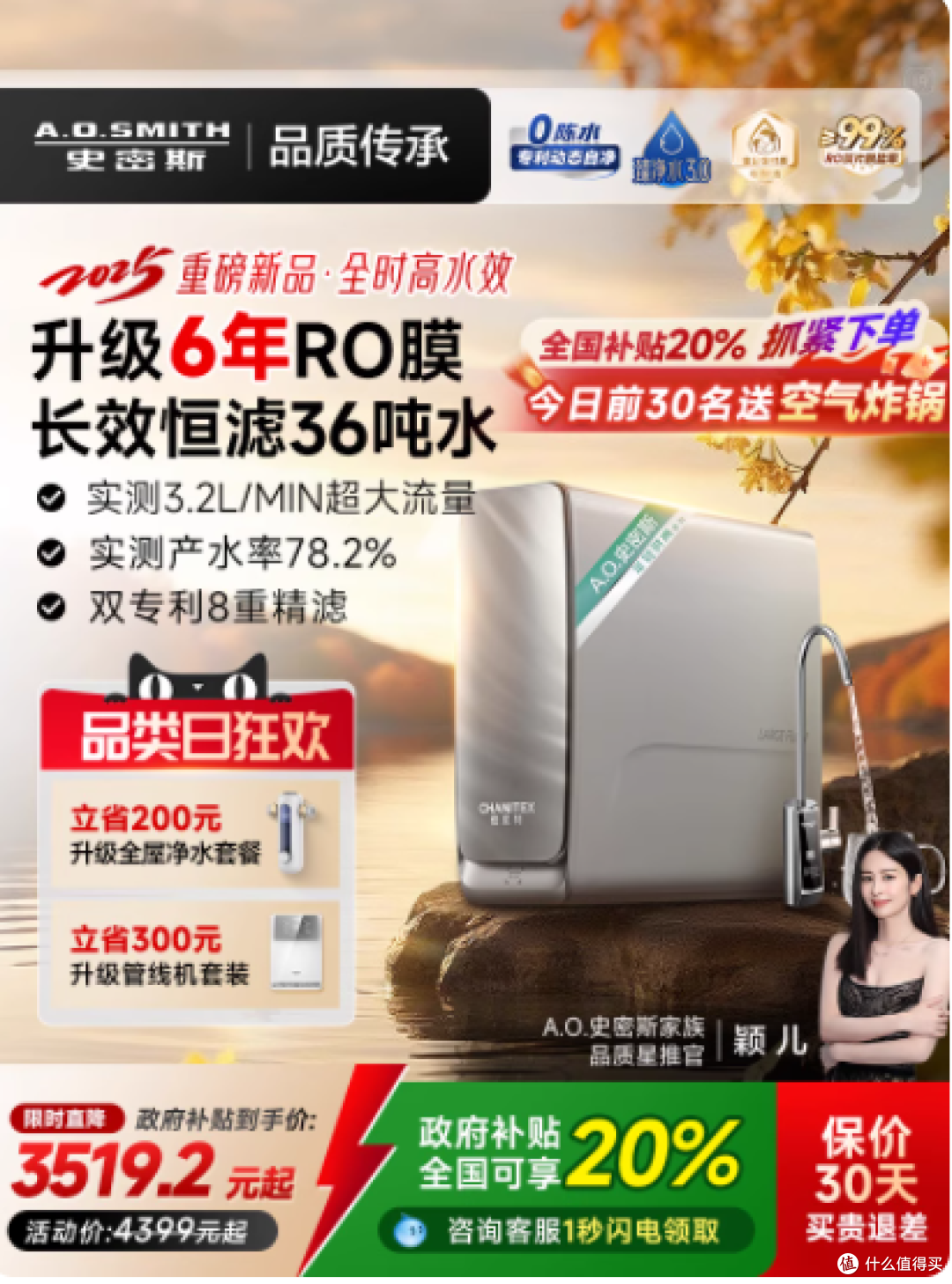 AO 史密斯佳尼特蓝鲸 2800AE1：开启家庭健康饮水新篇