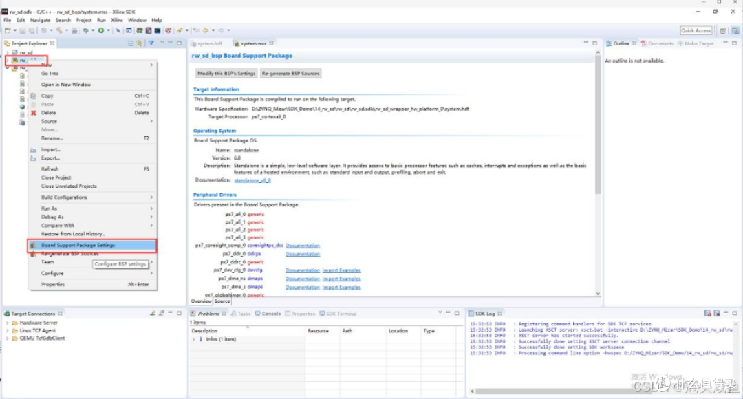 Board Support Package Setting