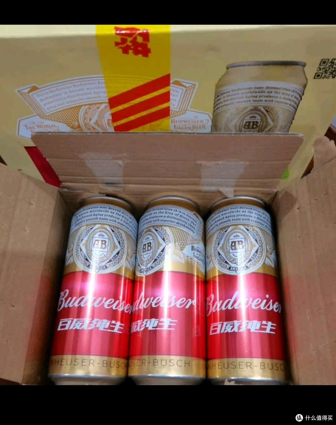 百威啤酒TOP淡色拉格450ml*18听整箱装新老包装交替发货