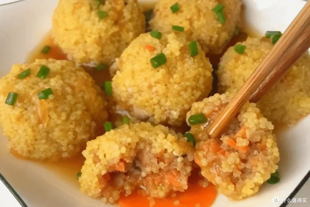 秋日美食:小米肉丸