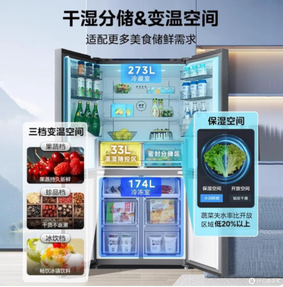 被问爆的嵌入式冰箱！美的 480L 把实用主义拉满✨