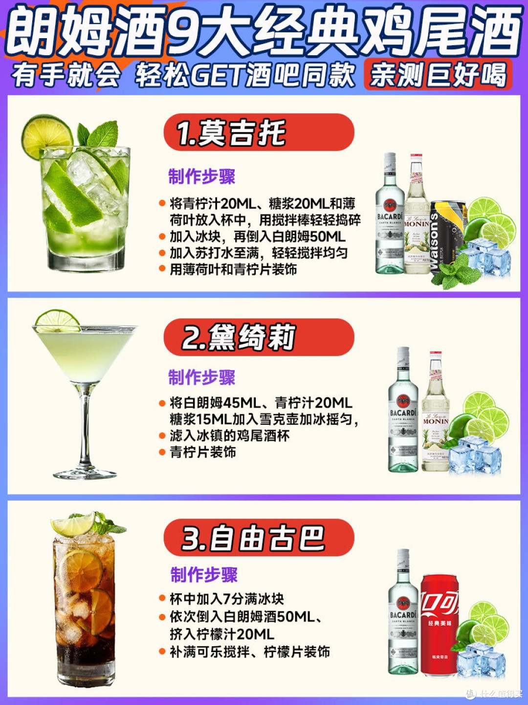 9款朗姆酒经典鸡尾酒配方