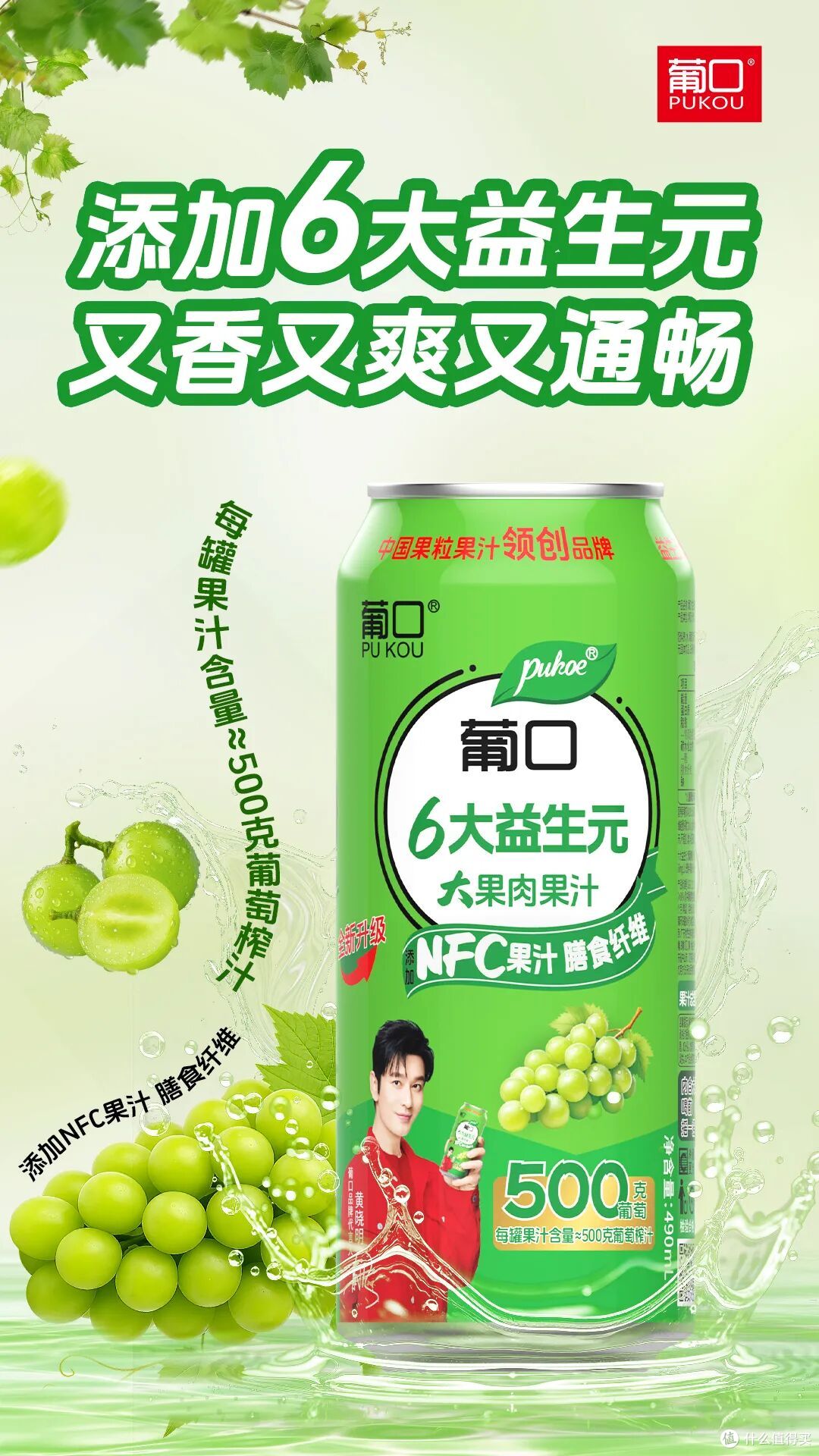 “添加6大益生元”,葡口引领大果肉果汁进入益生元时代!