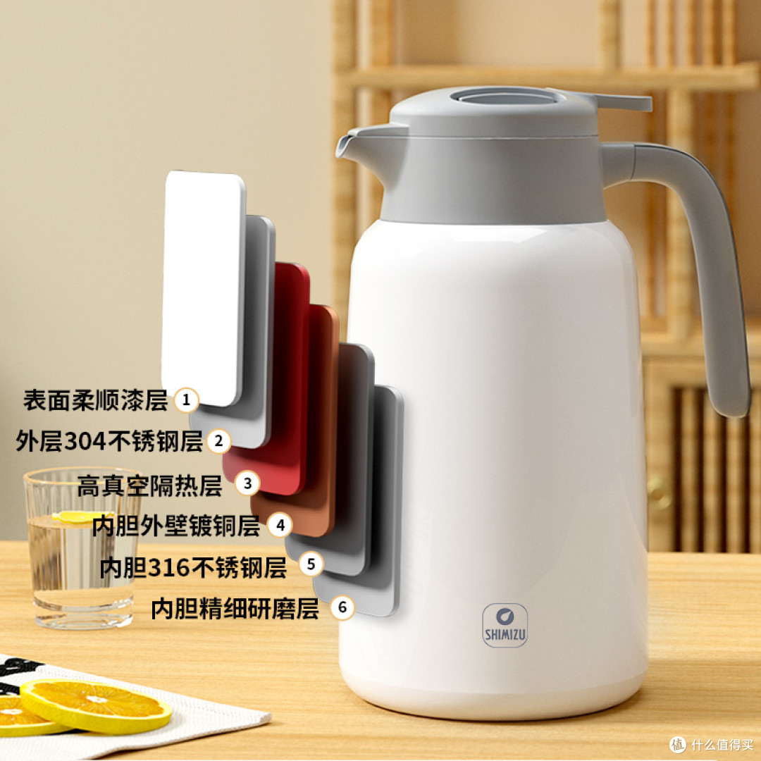 316不锈钢内胆,1.8L大容量续命热水