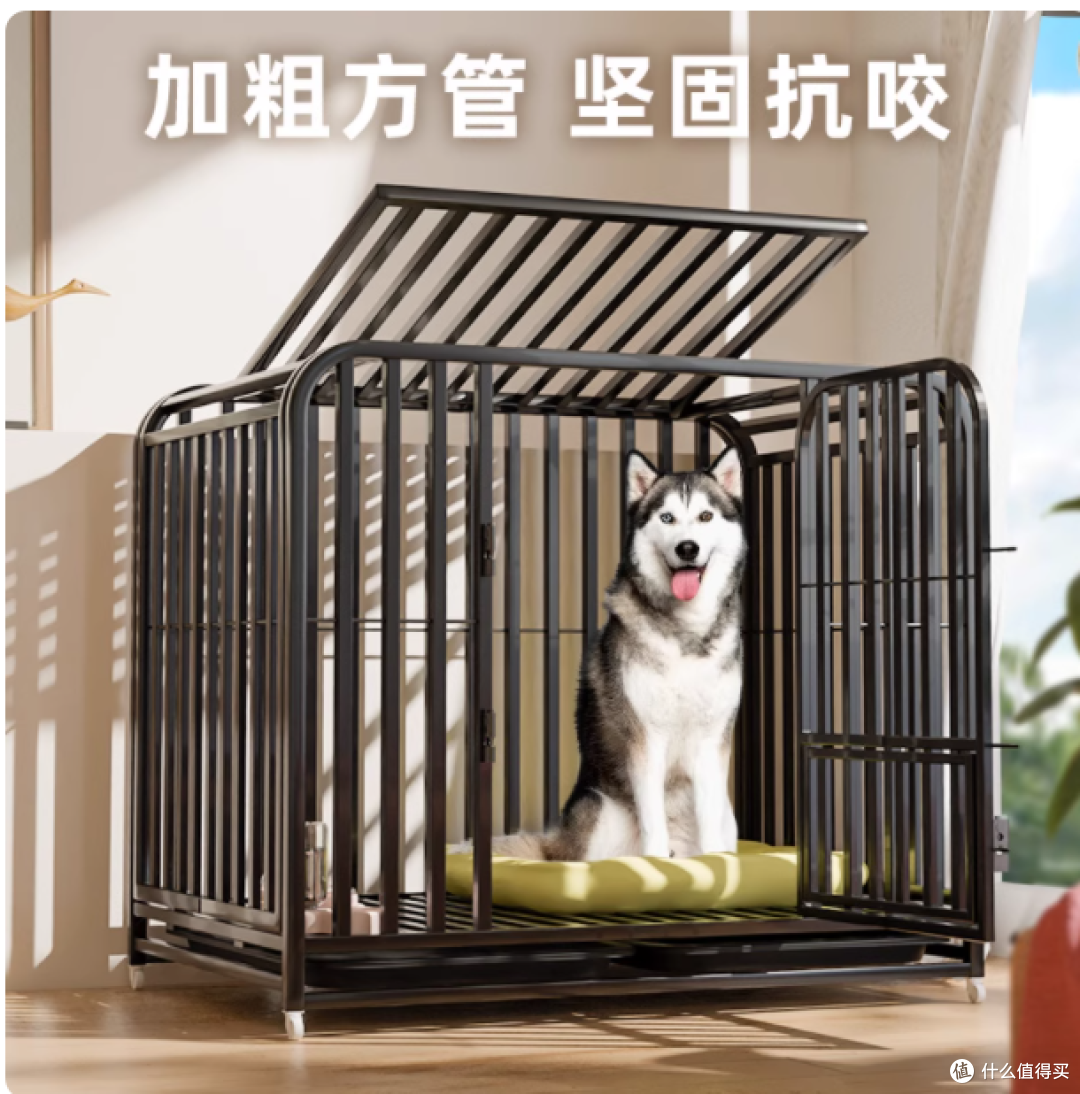 金毛拆家党救星!品尚加粗狗笼让室外养宠终于不崩溃