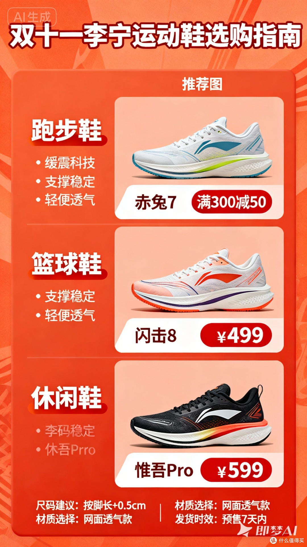 双十一李宁运动鞋选购指南