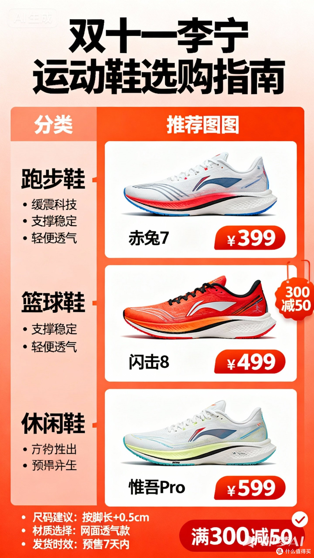 双十一李宁运动鞋选购指南