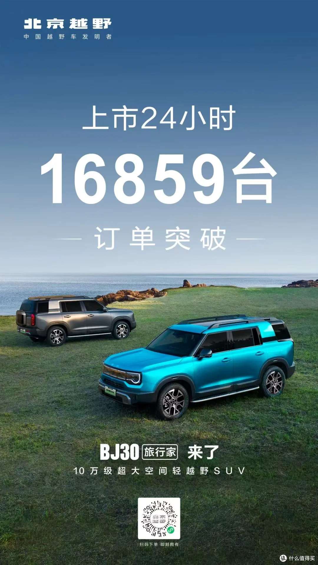 焕新价8.39万元起,BJ30旅行家上市 24 小时订单破 16859 台!
