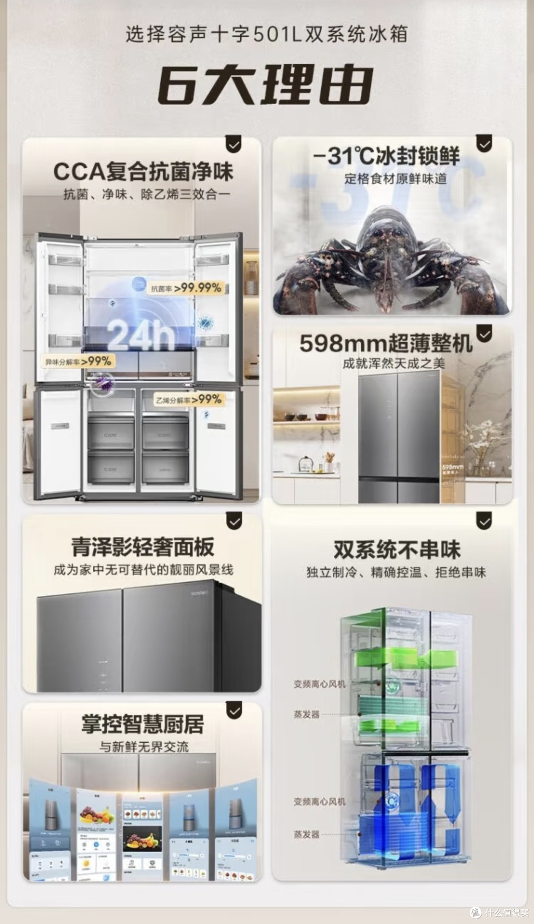 双11必入!容声501升超薄嵌入式冰箱国补好价