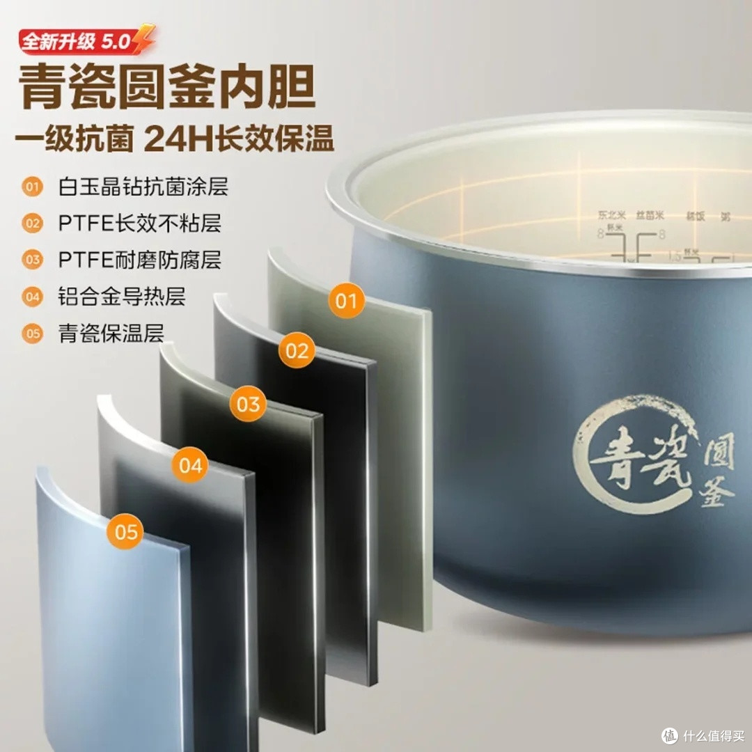 美的5.0青瓷抗菌电饭煲体验