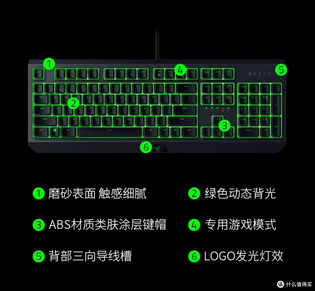 雷蛇黑寡妇绿轴键盘:电竞玩家首选