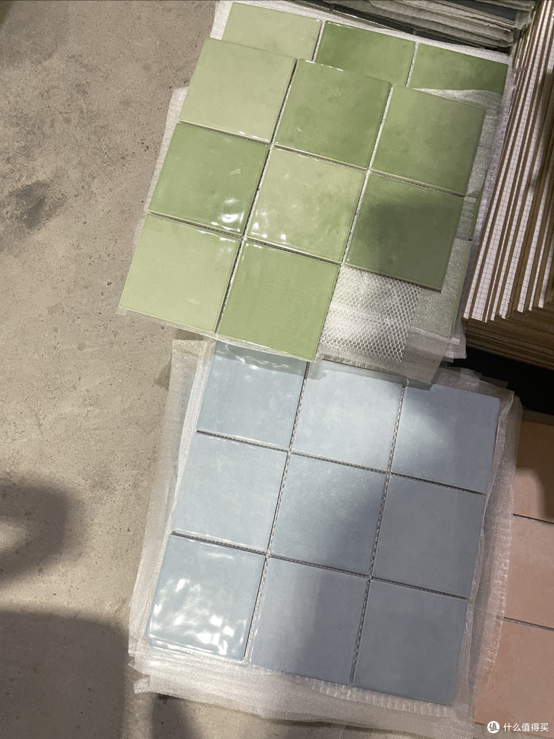 97×97小方块马赛克瓷砖浅海水蓝天蓝色青浅绿色幻彩墙地砖波浪