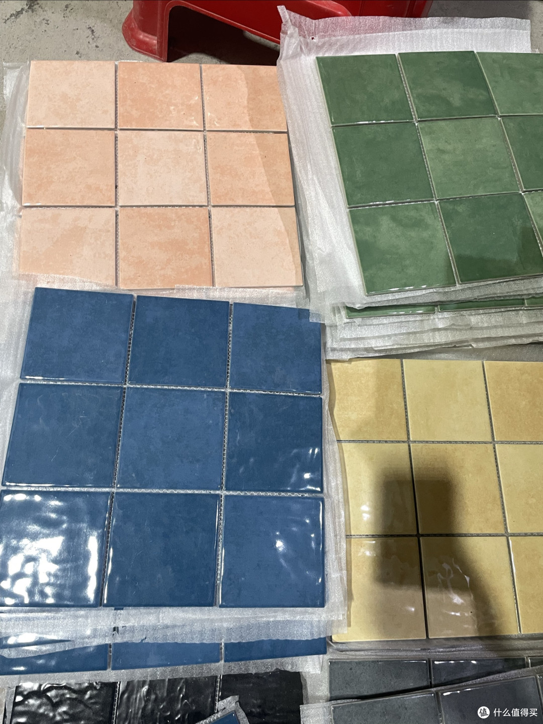 97×97小方块马赛克瓷砖浅海水蓝天蓝色青浅绿色幻彩墙地砖波浪