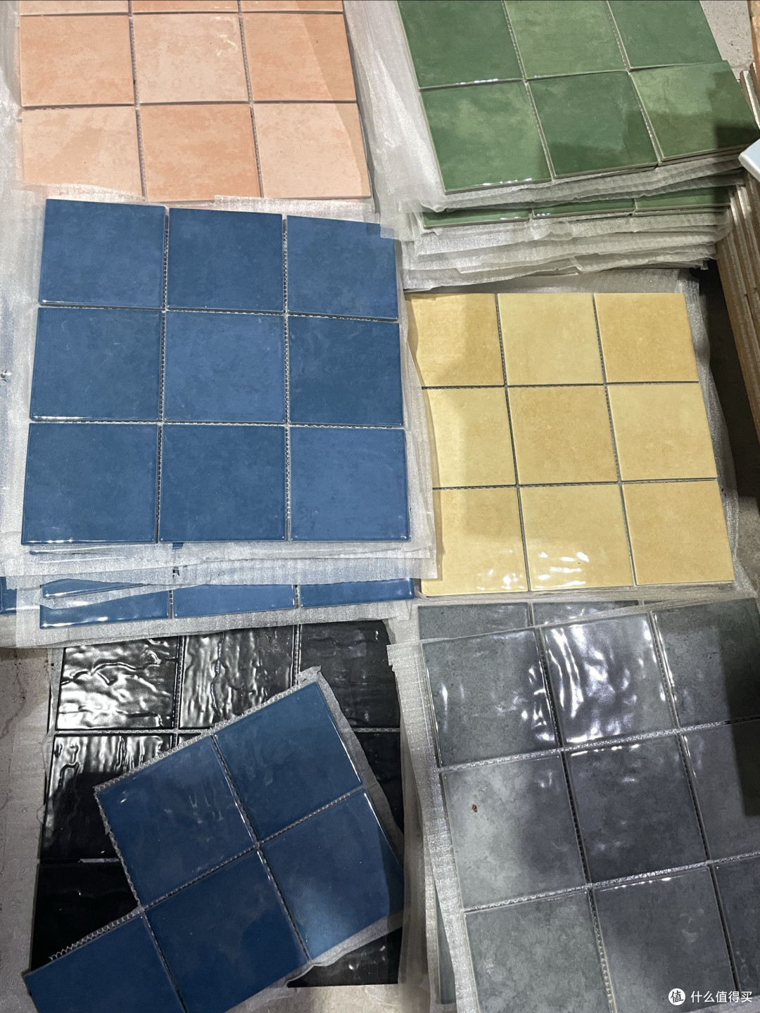 97×97小方块马赛克瓷砖浅海水蓝天蓝色青浅绿色幻彩墙地砖波浪