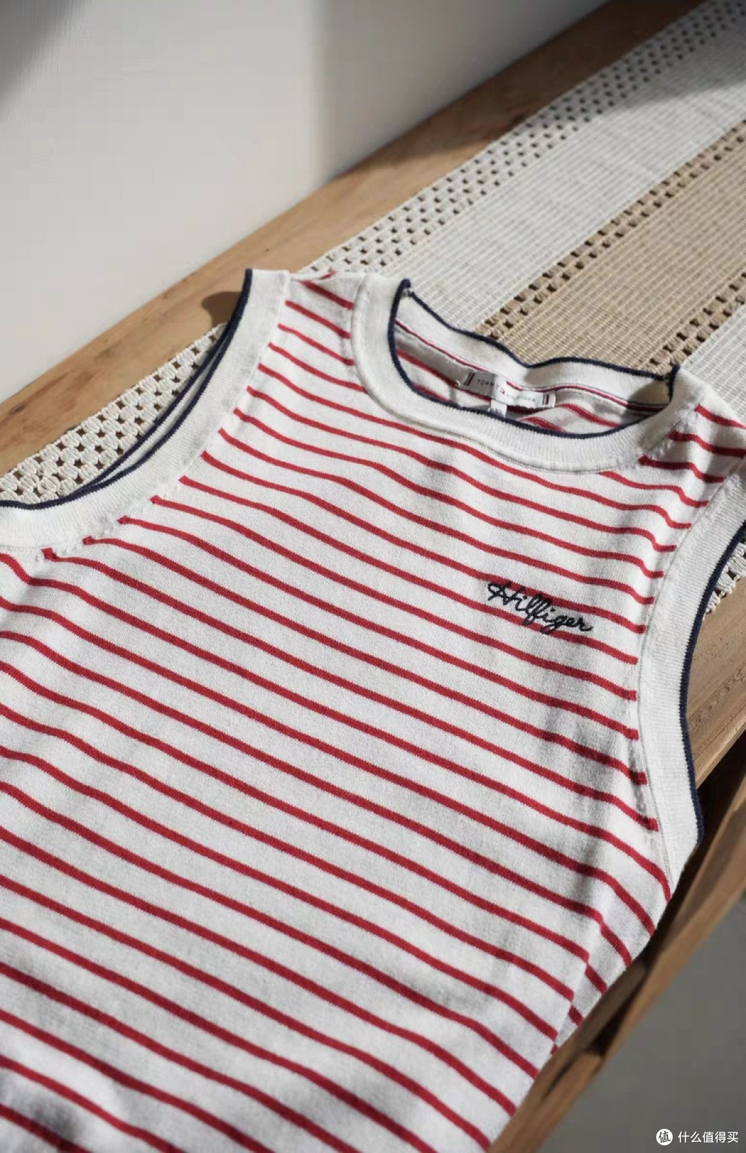 Tommy25秋冬新款女装纯棉条纹针织背心