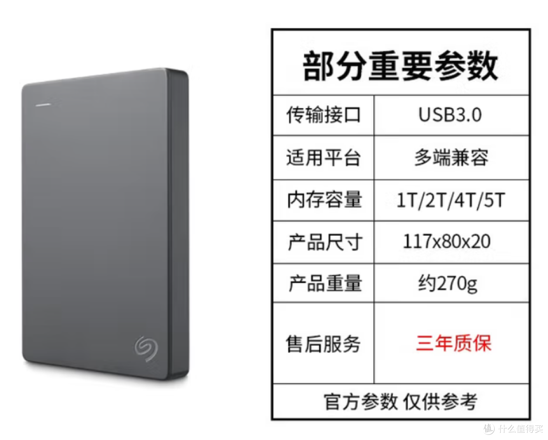 希捷简系列5TB移动硬盘：大容量存储的“性价比之选”