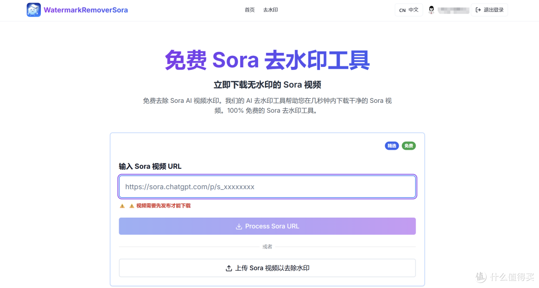 Sora2视频去水印工具