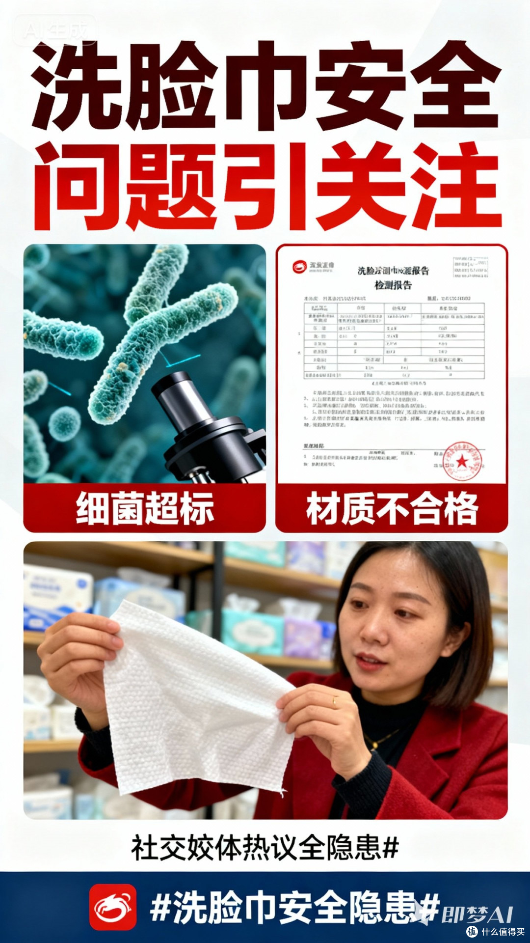 洗脸巾被曝光安全问题引关注