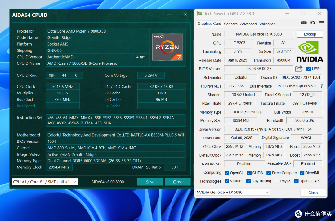 799元坐拥9800X3D全能搭子,七彩虹战斧B850M超级黑刃评测