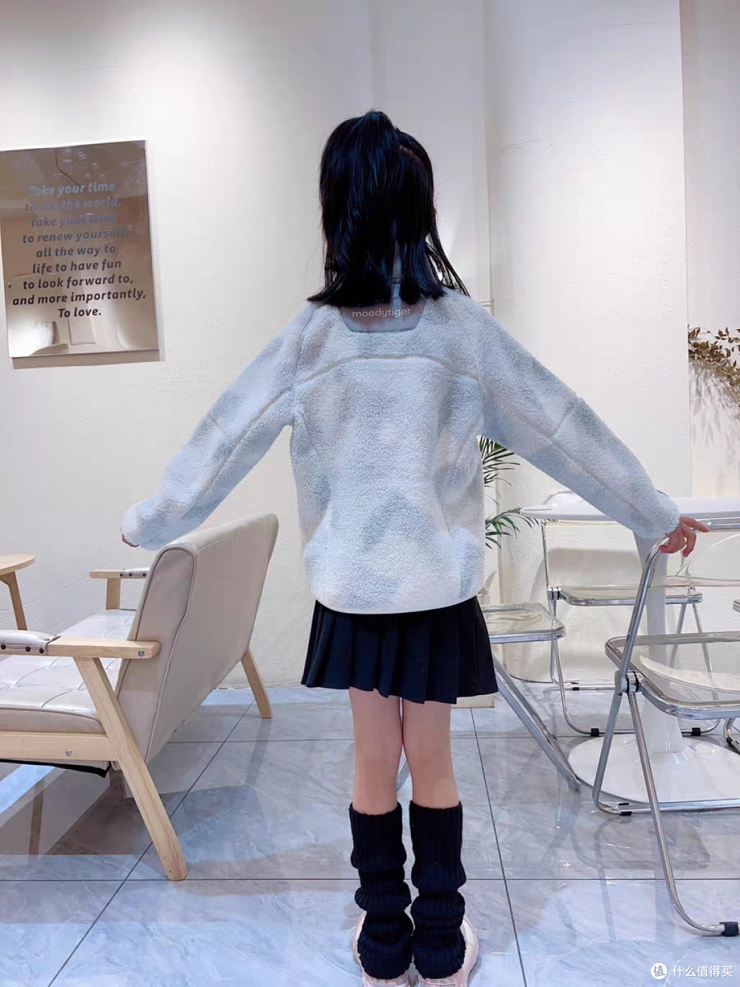 moodytiger男女童羊羔绒外套秋冬保暖换季