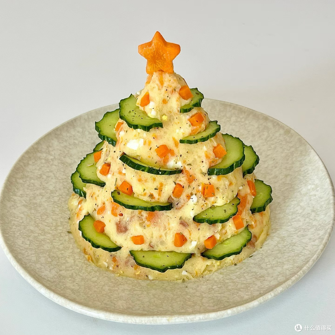 🎄土豆泥沙拉圣诞树|低卡美味·手作圣诞仪式感