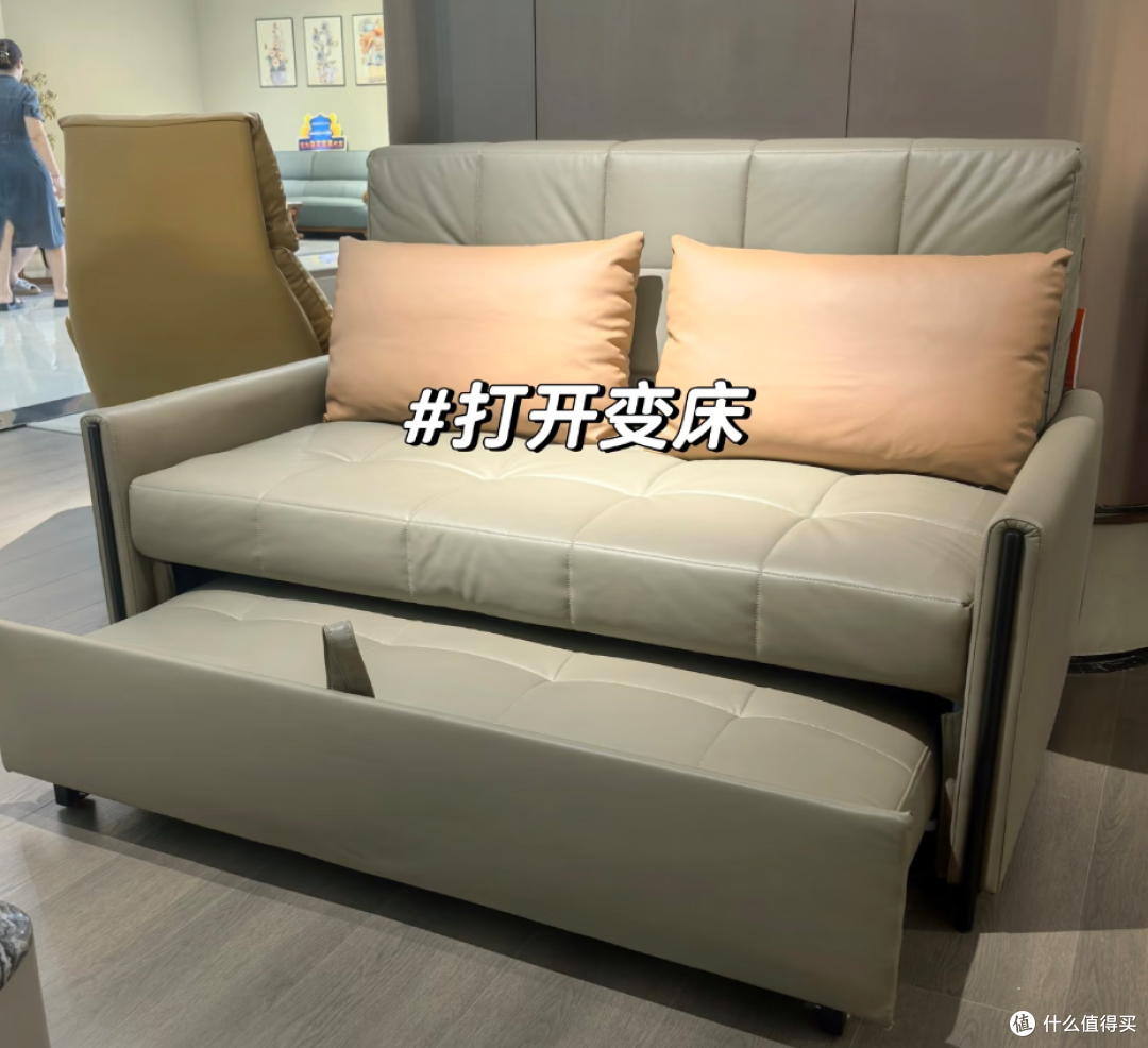 小户型救命神器 —— 多功能科技布沙发床,1 张抵 3 件用